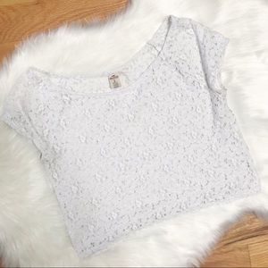 Hollister White Crochet Top • Small